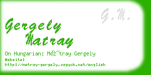 gergely matray business card